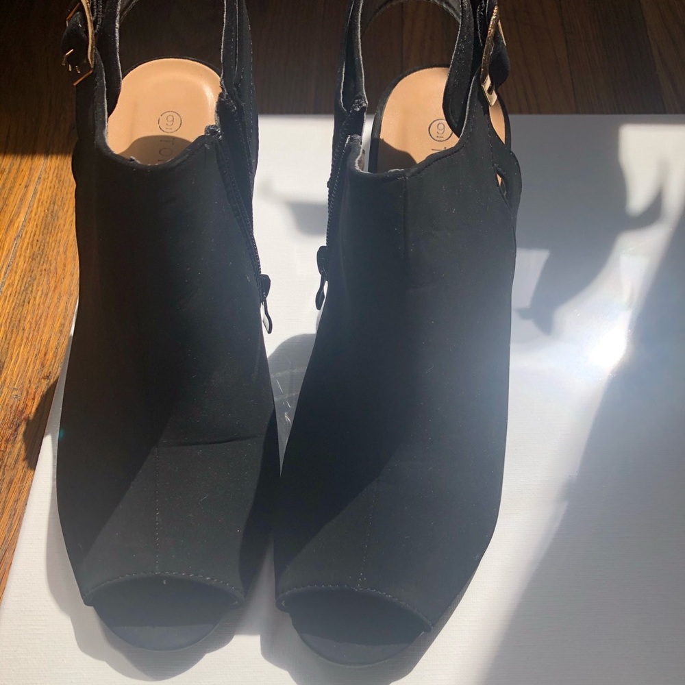 Black suede booties